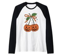 Pumpkin Jack O Lantern Fun Halloween Maglia con Maniche Raglan