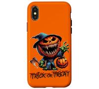 Pumpkin Jack O Lantern scary Face pumpkin monster Halloween Custodia per iPhone X/XS