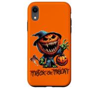 Pumpkin Jack O Lantern scary Face pumpkin monster Halloween Custodia per iPhone XR
