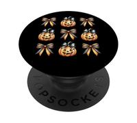 Pumpkin Jack O Lanterna con elegante design a fiocchi PopSockets PopGrip Adesivo
