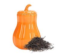 Pumpkin Jar, Ceramic Fall Candy Container, 3.43x5.47x2.91x4.53 inches, Decorative Container with Lid, Sealing Storage Canister for Dried Fruits Loose Tea, Collectors Celebration Kitchen Décor