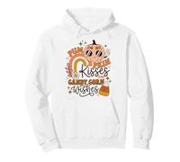 Pumpkin Kisses And Candy Corn Wishes Halloween Felpa con Cappuccio
