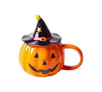 Pumpkin Mug 320ml Pumpkin eramic Witch Lid Decdor Home Camping Party Whiske