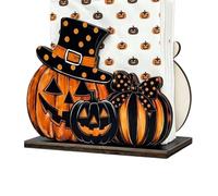 Pumpkin Napkin Holder | Wooden Standing Halloween Tissue Dispenser