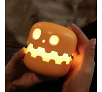 Pumpkin Night Light Battery Operated, Pumpkin Jack O Lantern Rechargeable, Cordless Dimmable Novelty Nursery Lamp with Timer, for Kid Halloween Decoration