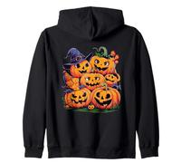 Pumpkin Patch Crew Volti di Halloween Felpa con Cappuccio