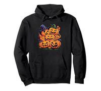 Pumpkin Patch Crew Volti di Halloween Felpa con Cappuccio