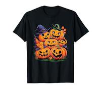 Pumpkin Patch Crew Volti di Halloween Maglietta