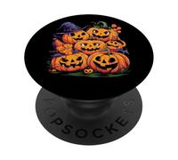 Pumpkin Patch Crew Volti di Halloween PopSockets PopGrip Adesivo