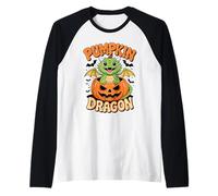 Pumpkin Patch Dragon Bearded Dragons Halloween Maglia con Maniche Raglan