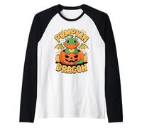 Pumpkin Patch Dragon Bearded Dragons Halloween Maglia con Maniche Raglan