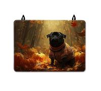 Pumpkin Patch Pug Stufa Copertura per Stufa Elettrica, Autunno Raccolta Stufa Protezione in Gomma Lavabile Copertura per Forno per Accogliente Decorazione Cucina 71x50 cm