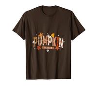 Pumpkin Season Retro Fall Patchwork Autumn Leaves Cozy Desig Maglietta