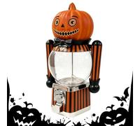 Pumpkin Smile Dispenser di caramelle in resina con rotante per | Lo scomparto sferico trasparente mostra snack mentre la robusta struttura in resina resiste allo sbiadimento su qualsiasi