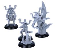 Pumpkin Spaventapasseri - 3 miniature di mostri di Halloween + puntello magico | Modelli in resina fantasy in scala da 28 mm | DnD, giochi di ruolo horror | Miniature epiche con licenza | Figure base