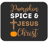 Pumpkin Spice And Jesus Christ Season Religious Mousepad Portatile Tappetino per Mouse Piccolo Mouse Pad for Ufficio Accessori Scrivania Laptop 25X30Cm