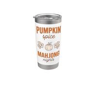 Pumpkin Spice And Mahjong Nights Fall Autumn Bicchiere termico in acciaio inox doppia parete