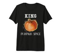 Pumpkin Spice King Coffee Lover Halloween e Ringraziamento Maglietta Premium