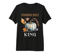 Pumpkin Spice King Coffee Lover Halloween e Ringraziamento Maglietta Premium