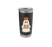 Pumpkin Spice Latte Ghost Halloween Fall Coffee Lover Bicchiere termico in acciaio inox doppia parete