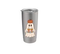 Pumpkin Spice Latte Ghost Halloween Fall Coffee Lover Bicchiere termico in acciaio inox doppia parete