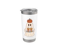 Pumpkin Spice Latte Ghost Halloween Fall Coffee Lover Bicchiere termico in acciaio inox doppia parete