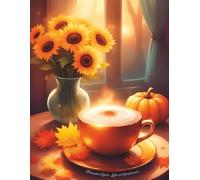 Pumpkin Spice Latte & Sunflowers Composition Notebook for Fall: Matte ~ 120 Numbered Pages ~ Watermark @ Page 61 ~ Cream Pages