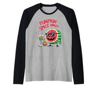 Pumpkin Spice Who? Divertente Anguria Jack o Lanterna Maglia con Maniche Raglan