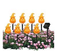 Pumpkin Stake Lights, Halloween Decor, Solar Pathway Illumination, Weatherproof Outdoor Display, Easy Ground Installation, For Porch Accents, Yard Scenes, and Lawn Displays