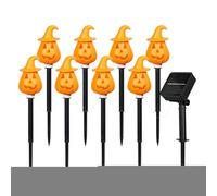 Pumpkin Stake Lights, Solar Powered Orange Stakes Lights, 13,19 x 2,6 x 2,6 pollici Garden Decorations with Stand for Yard, Lawn, Porch, Patio, Grave and Outdoor Halloween Holiday Decor