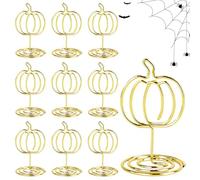 Pumpkin Table Holders, Halloween Number Clips, Autumn Photo Display 10 pezzi Metal Decor Set Birthday, Ringraziamento, Food Signs, Memo Notes, with Festive Charm, for Table Centerpiece