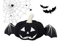 Pumpkin Throw Pillow, Plush Stuffed Halloween Cushion, 17.72 inches long, Cozy Fall Accent, Holiday Decoration, Soft Seasonal Decorative Pillow for Couch Sofa Bed Chair, Living Room Bedroom Desk