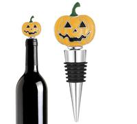 Pumpkin Wine Cork, Halloween Alloy Wine Bottle Sealer, Strong Airtight Stopper, Festive Beverage Decoration for Kitchen, Home Bar, Cellar, Holiday Dining, and Party Use, 4.17x1.57 inches