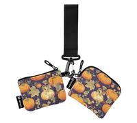 Pumpkins Autunno Donna Doppio Portafogli Porta Biglietti da Visita Sottile Staccabile Cerniera Portafoglio Coin Bag con Tasca con Cerniera per Signore 2 Confezioni de crédito para Hombre