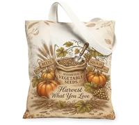Pumpkins - Borsa tote in tela, rustica vintage, semi da giardinaggio, per attrezzi da giardinaggio, 33 x 38 cm