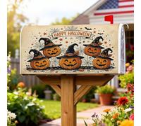 Pumpkins - Coperture magnetiche per cassetta postale, con cappello da strega rustico, motivo ragnatela, decorazione per cassetta delle lettere di Halloween, decorazione per portico anteriore, 45 x 53