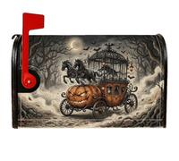 Pumpkins - Coperture magnetiche per cassetta postale, motivo pipistrelli rustici spettrali per Halloween, decorazione per porta d'ingresso, 53 x 64 cm