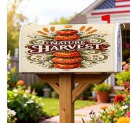 Pumpkins - Coperture magnetiche per cassette postali, autunnali, rustiche, con grano, arancione, decorazione stagionale, per esterni, 45,7 x 53,7 cm