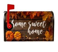 Pumpkins Coperture magnetiche per cassette postali, copertura decorativa per cassetta postale con foglie rustiche autunnali e ghiande arancioni, per decorazione da giardino e patio, 53 x 64 cm