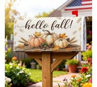 Pumpkins Coperture magnetiche per cassette postali, copertura per cassetta delle lettere rustica con foglie e ghiande arancioni, per decorazioni esterne, 53 x 64 cm