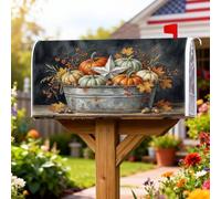 Pumpkins - Coperture magnetiche per cassette postali, decorazione rustica per cassette postali con foglie, stelle autunnali, per decorazioni esterne, 45,7 x 53,7 cm