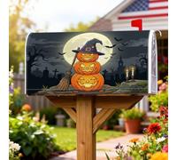 Pumpkins - Coperture magnetiche per cassette postali, fantasiosa scopa spettrale luna Halloween arancione copertura per cassetta delle lettere per esterni per giardino cortile decorazione 45,7 x 53,3