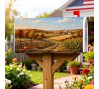 Pumpkins - Coperture magnetiche per cassette postali, rustiche, con girasoli, fattoria, strada, autunno, arancione, per decorazione esterna del cortile, 53 x 65 cm