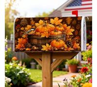 Pumpkins - Coperture magnetiche per cassette postali, rustiche e accoglienti, con foglie autunnali, protezione per la decorazione del prato, 45,7 x 53,7 cm