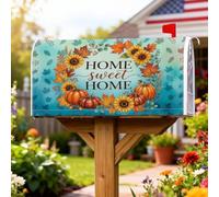 Pumpkins - Coperture magnetiche per cassette postali, rustiche e moderne, motivo girasole, foglie d'acero autunnali, protezione per la decorazione della porta d'ingresso, 53 x 65 cm