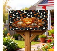 Pumpkins Coperture magnetiche per cassette postali, rustiche fattoria Jack-o'-Lantern, foglia d'acero autunnale, copertura decorativa per cassetta delle lettere per la casa e il giardino, 53 x 65,5 cm