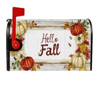 Pumpkins Coperture magnetiche per cassette postali, rustiche foglie fiori autunnali arancioni per le vacanze, per decorazioni esterne, 45,7 x 53,7 cm