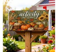 Pumpkins - Coperture magnetiche per cassette postali, rustiche, girasole, grano autunnale, arancione, decorazione per la casa e il giardino, 45 x 53 cm