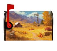 Pumpkins - Coperture magnetiche per cassette postali, stile rustico, copertura per cassetta postale gialla, decorazione per esterni, 53 x 65,5 cm