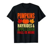 Pumpkins Hayrides & L'autunno del Sidro di Mele è Qui l'autunno Maglietta